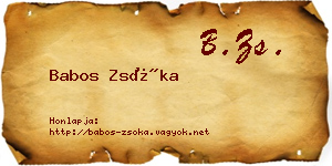 Babos Zsóka névjegykártya
